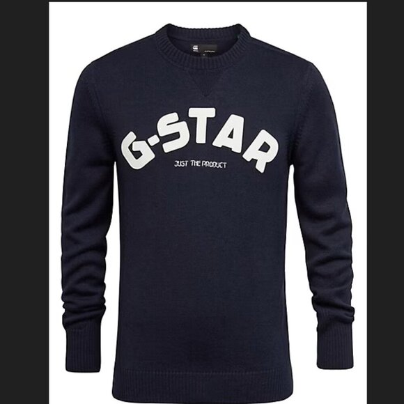 G-Star Varsity Felt Logo Merino Wool-Blend Knit Sweater - Picture 2 of 11